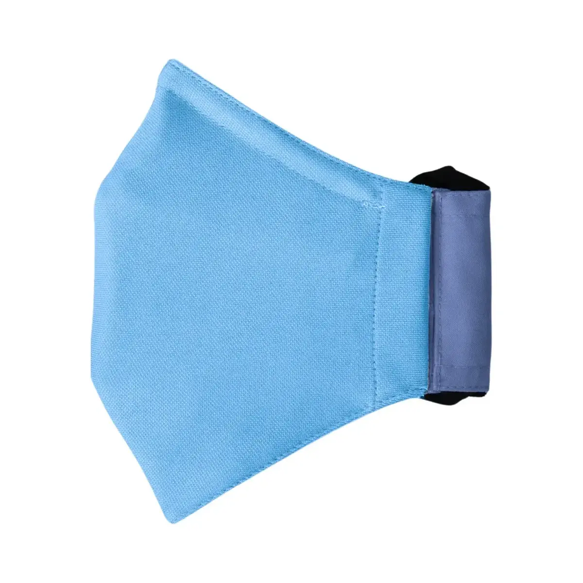 Inside of a mask with a Light Blue lining